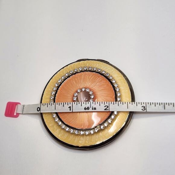 Lola Rose Silver Plated Compact Double Mirror Vintage Enamel Crystal Ornate - Picture 5 of 5